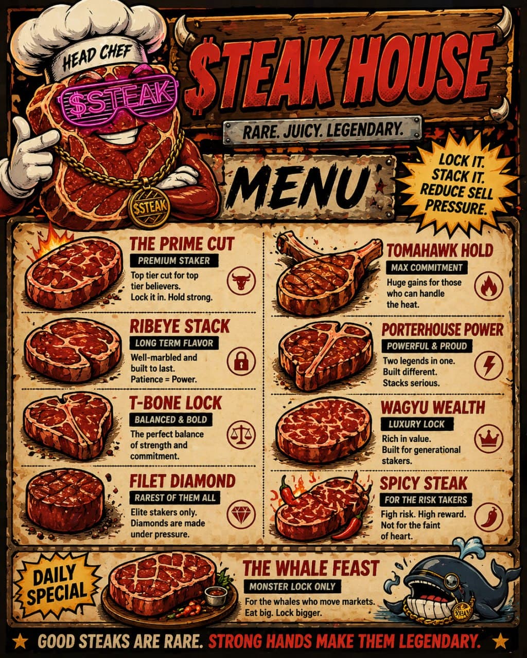Steakhouse menu poster